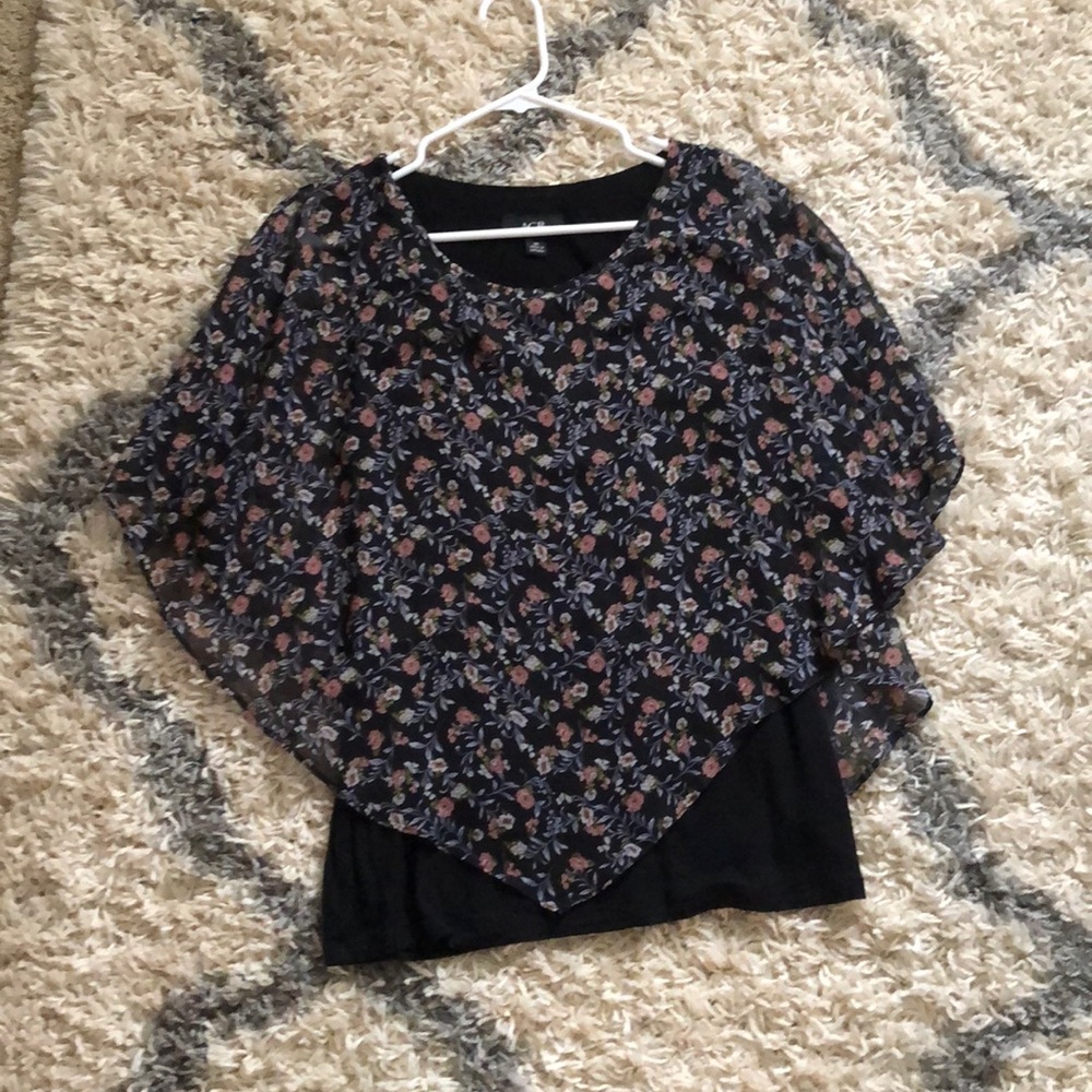 Floral cape blouse